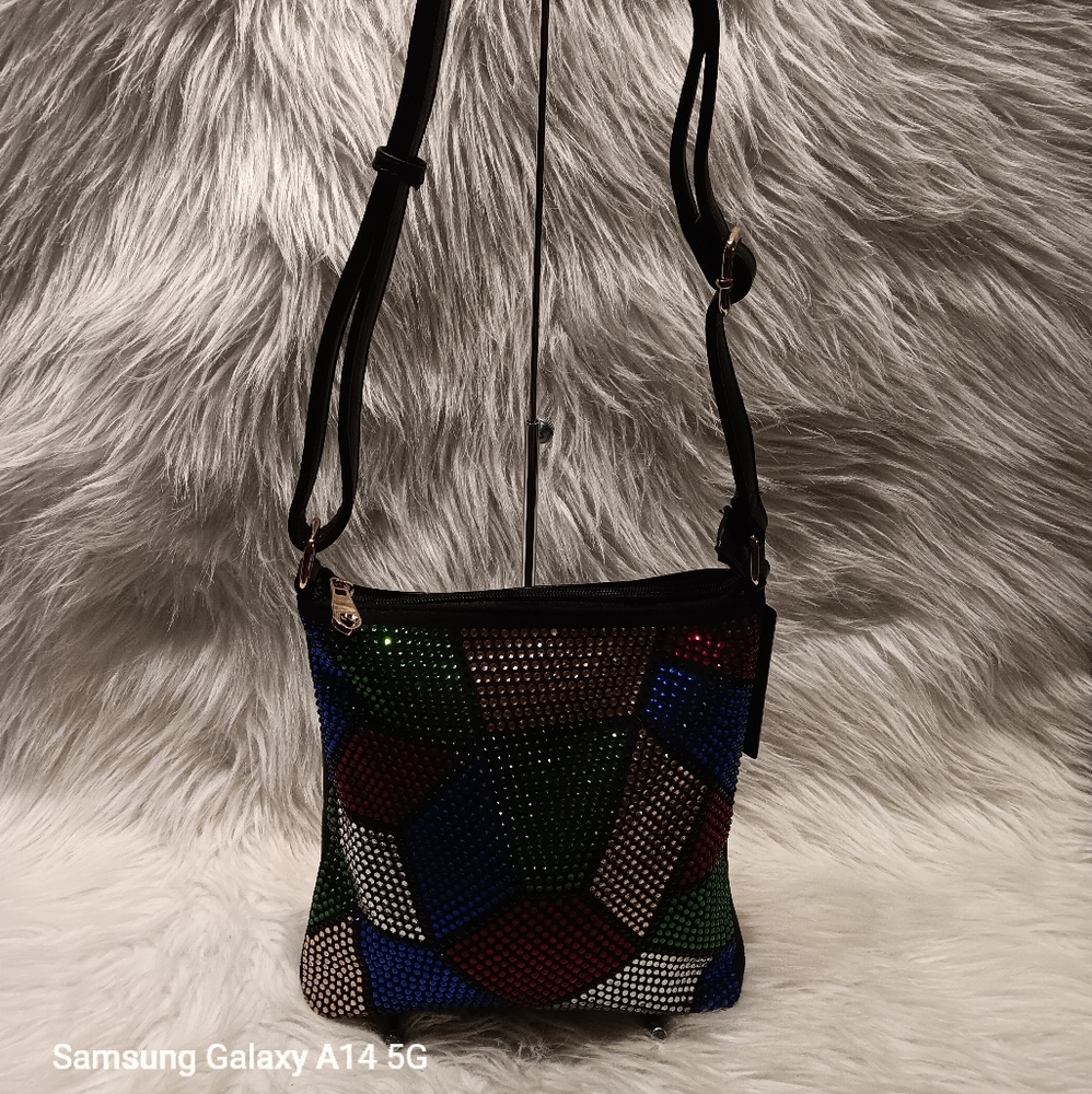 Colorful Rhinestone Crossbody Sling - Picture 2 of 10